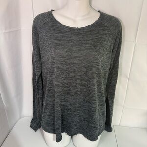Prana Gray Space Dye Long Sleeve Top Lightweight Flowy Size L